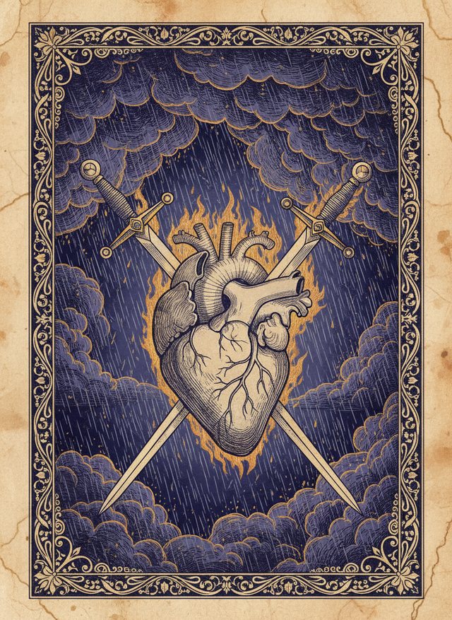 Three of Swords tarot card